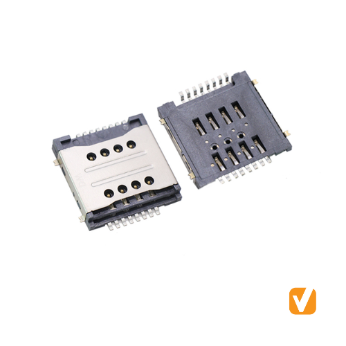 SIM Card Socket Robust SMT 3.0H Stainless Steel
